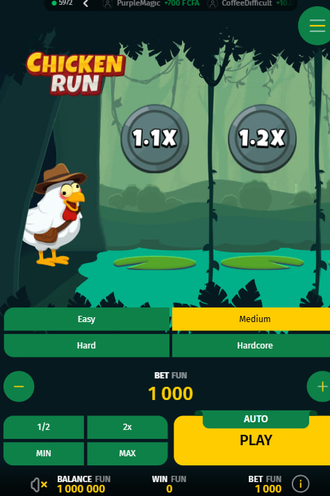 Der Weg zu Chicken Run auf dem Smartphone
